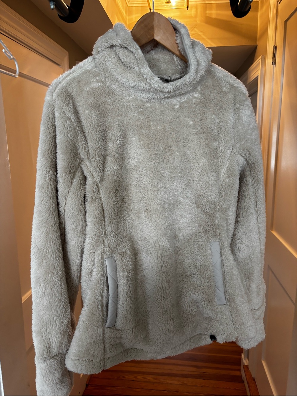 Cozy Plush Pullover Hoodie - Light Taupe